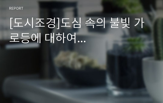 [도시조경]도심 속의 불빛 가로등에 대하여...