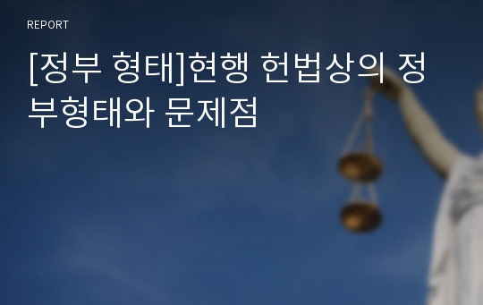 [정부 형태]현행 헌법상의 정부형태와 문제점