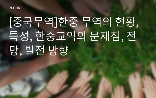 [중국무역]한중 무역의 현황, 특성, 한중교역의 문제점, 전망, 발전 방향