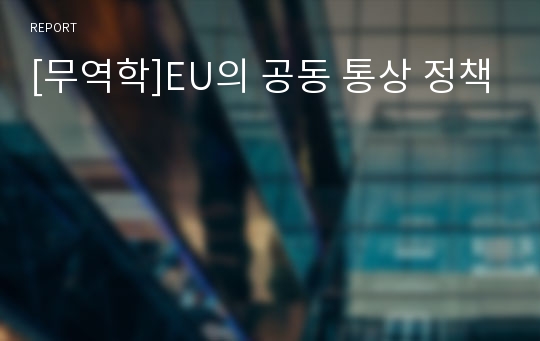 [무역학]EU의 공동 통상 정책