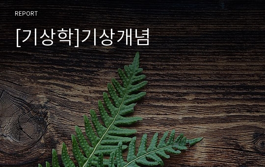 [기상학]기상개념