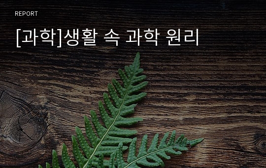 [과학]생활 속 과학 원리