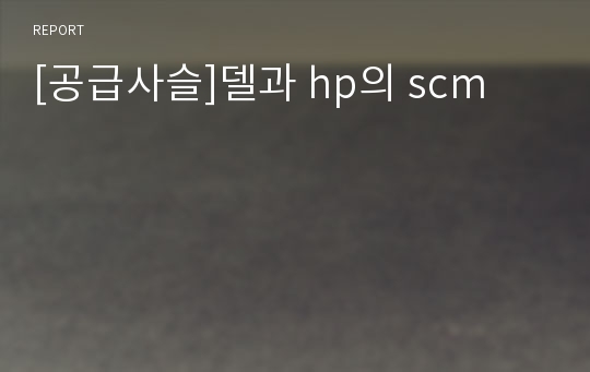 [공급사슬]델과 hp의 scm