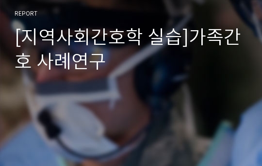 [지역사회간호학 실습]가족간호 사례연구