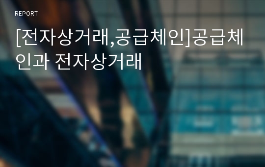 [전자상거래,공급체인]공급체인과 전자상거래