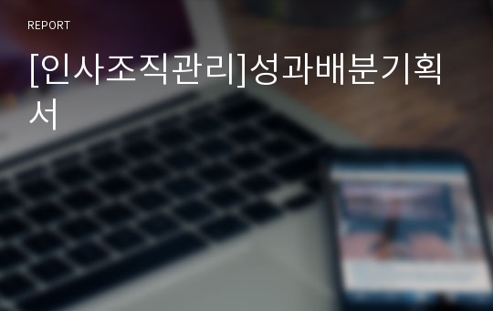 [인사조직관리]성과배분기획서