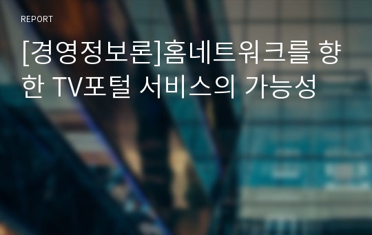 [경영정보론]홈네트워크를 향한 TV포털 서비스의 가능성