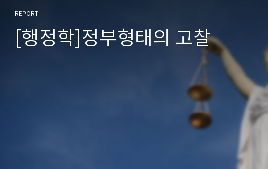 [행정학]정부형태의 고찰