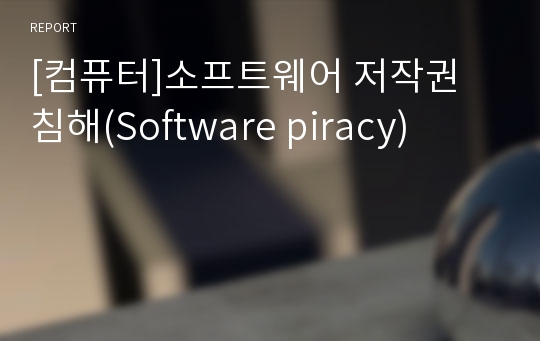 [컴퓨터]소프트웨어 저작권 침해(Software piracy)