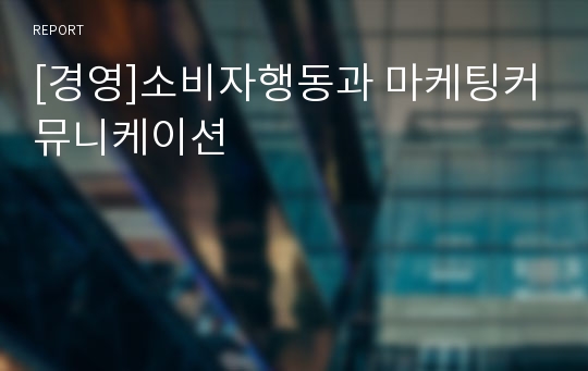 [경영]소비자행동과 마케팅커뮤니케이션