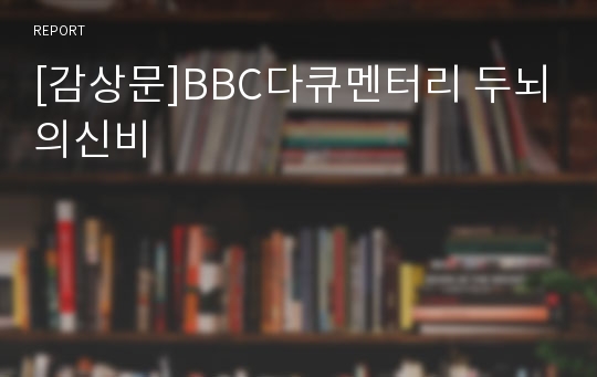 [감상문]BBC다큐멘터리 두뇌의신비