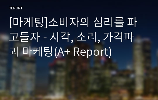 [마케팅]소비자의 심리를 파고들자 - 시각, 소리, 가격파괴 마케팅(A+ Report)