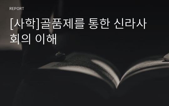 [사학]골품제를 통한 신라사회의 이해