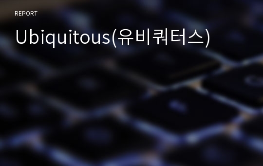 Ubiquitous(유비쿼터스)