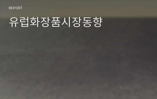 유럽화장품시장동향