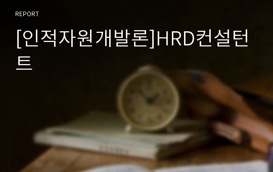 [인적자원개발론]HRD컨설턴트