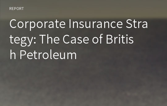 Corporate Insurance Strategy:The Case of British Petroleum
