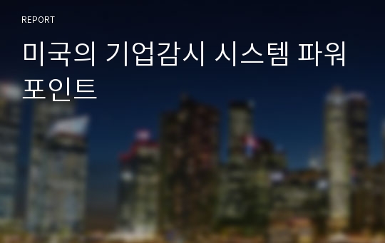 미국의 기업감시 시스템 파워포인트