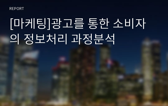 [마케팅]광고를 통한 소비자의 정보처리 과정분석