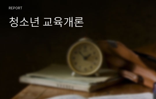 청소년 교육개론