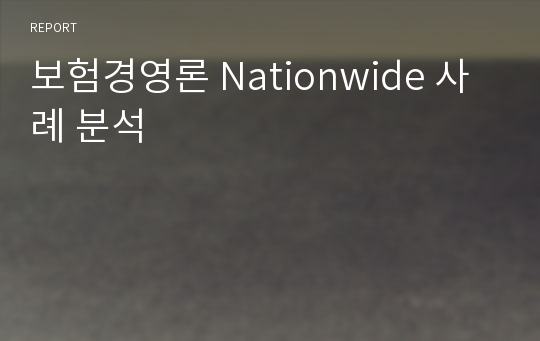 보험경영론 Nationwide 사례 분석