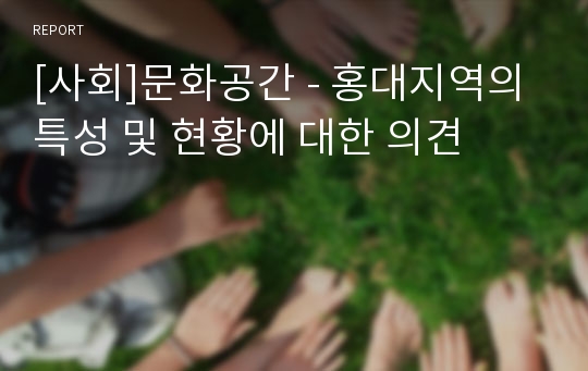 [사회]문화공간 - 홍대지역의 특성 및 현황에 대한 의견