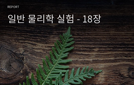 일반 물리학 실험 - 18장