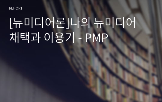 [뉴미디어론]나의 뉴미디어 채택과 이용기 - PMP