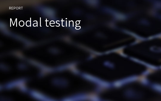 Modal testing