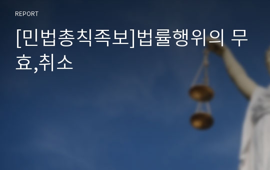 [민법총칙족보]법률행위의 무효,취소