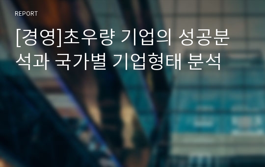 [경영]초우량 기업의 성공분석과 국가별 기업형태 분석