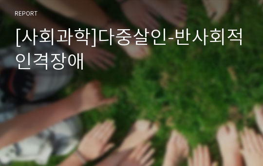 [사회과학]다중살인-반사회적인격장애