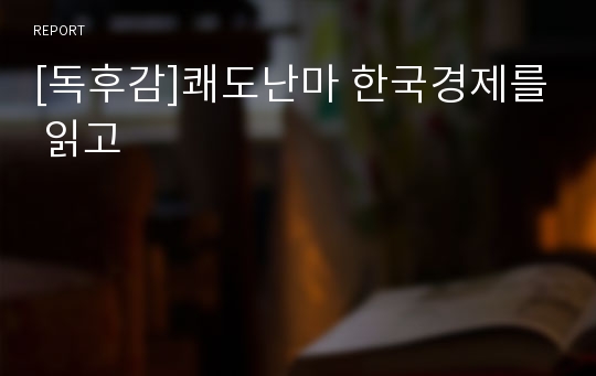 [독후감]쾌도난마 한국경제를 읽고