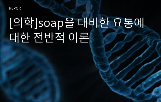 [의학]soap을 대비한 요통에 대한 전반적 이론