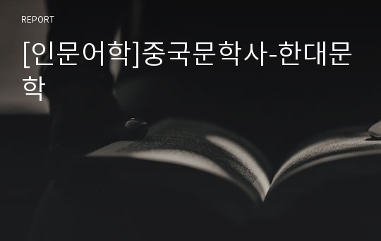 [인문어학]중국문학사-한대문학