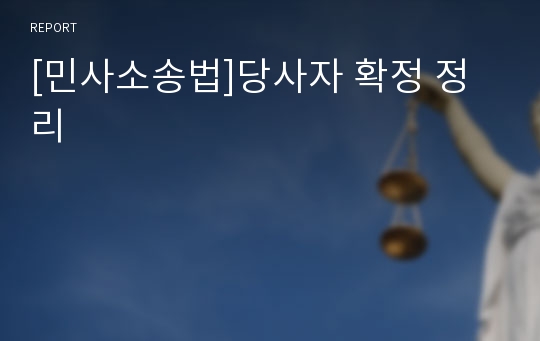 [민사소송법]당사자 확정 정리