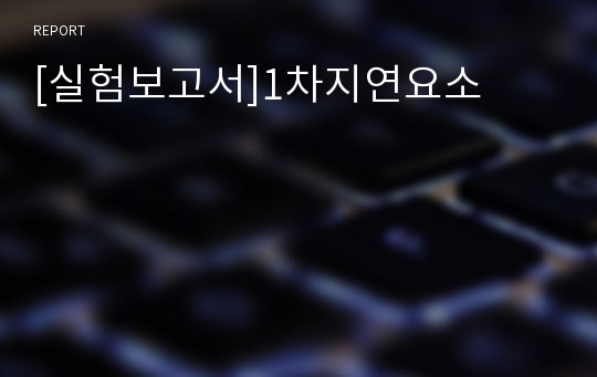 [실험보고서]1차지연요소