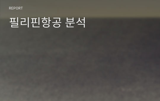 필리핀항공 분석