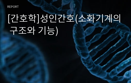 [간호학]성인간호(소화기계의 구조와 기능)