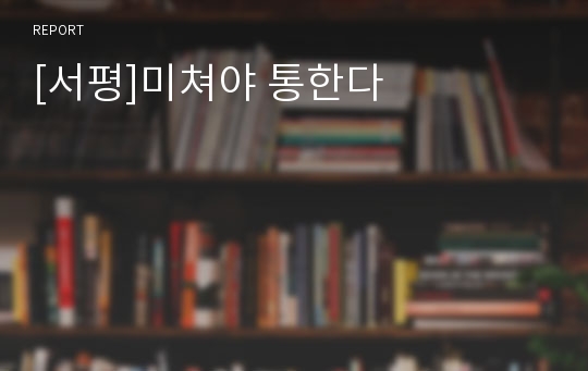 [서평]미쳐야 통한다