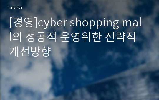 [경영]cyber shopping mall의 성공적 운영위한 전략적 개선방향