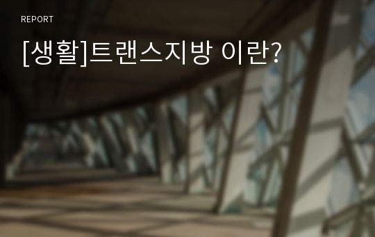 [생활]트랜스지방 이란?