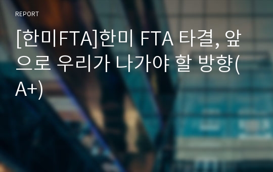 [한미FTA]한미 FTA 타결, 앞으로 우리가 나가야 할 방향(A+)