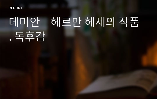 데미안    헤르만 헤세의 작품. 독후감