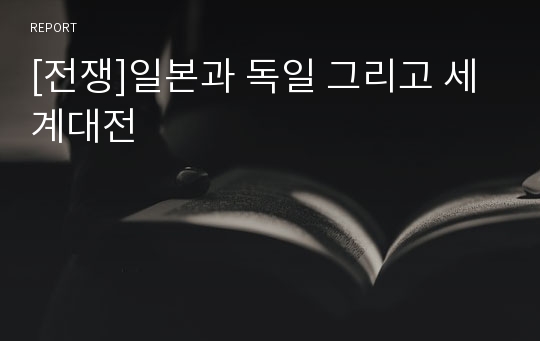 [전쟁]일본과 독일 그리고 세계대전