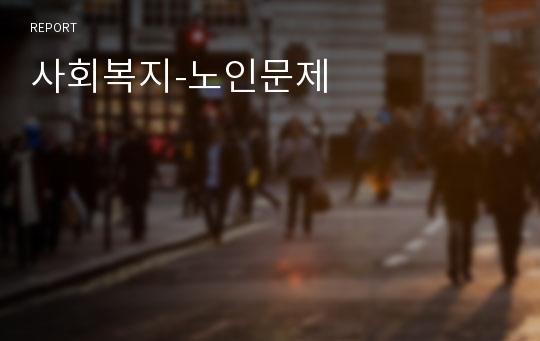 사회복지-노인문제