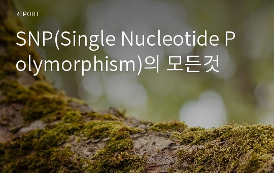 SNP(Single Nucleotide Polymorphism)의 모든것