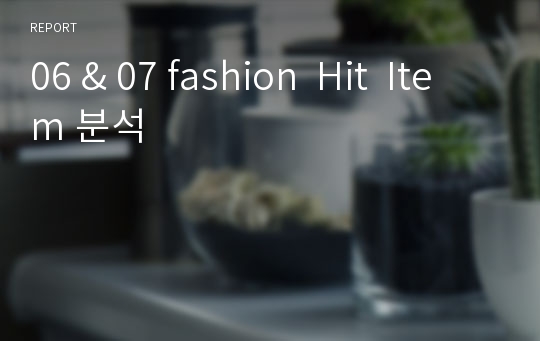 06 &amp; 07 fashion  Hit  Item 분석