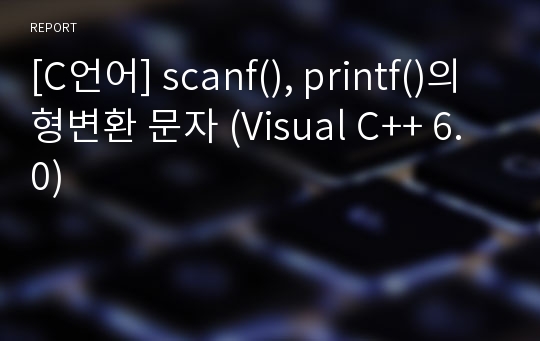 [C언어] scanf(), printf()의 형변환 문자 (Visual C++ 6.0)