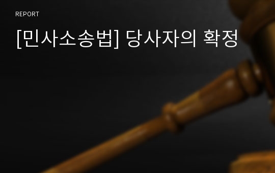 [민사소송법] 당사자의 확정